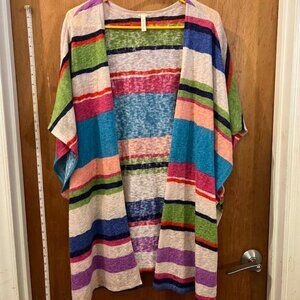 Size 3X - Now N Forever - Multi-Colored Short Sleeve Wrap